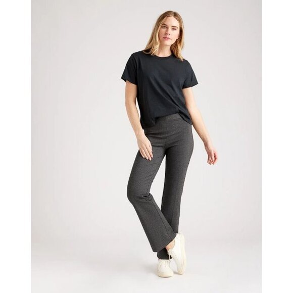 New Quince Ultra-Stretch Ponte Bootcut Pant Petite Charcoal M - Picture 4 of 6